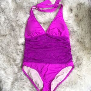 New. Barbie pink/purple swimsuit. Designer Sample. NWOT